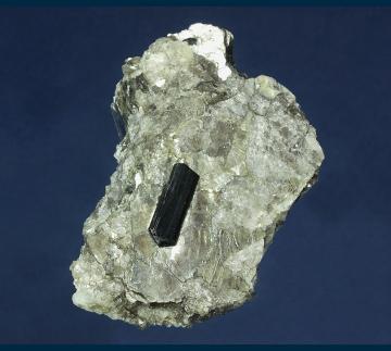 CMS143 Schorl in Muscovite with Clevelandite from Keene Mica Products Mine, Gilsum, Cheshire County, New Hampshire, USA