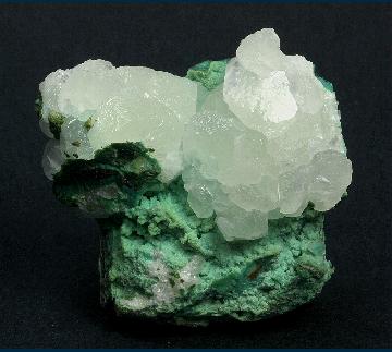 Calcite and Chrysocolla on Malachite - United States of America - RG0723