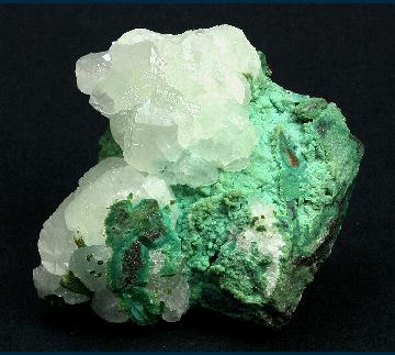 Calcite and Chrysocolla on Malachite - United States of America - RG0723