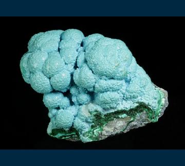 DRC-31 Chrysocolla on Malachite from L'Etoile du Congo Mine (Star of the Congo Mine), Lubumbashi, Katanga (Shaba), Democratic Republic of Congo (Zaire)