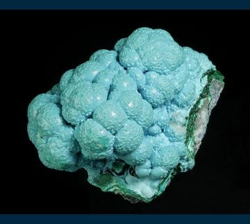 DRC-31 Chrysocolla on Malachite from L'Etoile du Congo Mine (Star of the Congo Mine), Lubumbashi, Katanga (Shaba), Democratic Republic of Congo (Zaire)