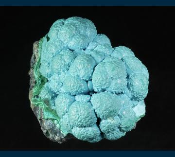 DRC-31 Chrysocolla on Malachite from L'Etoile du Congo Mine (Star of the Congo Mine), Lubumbashi, Katanga (Shaba), Democratic Republic of Congo (Zaire)