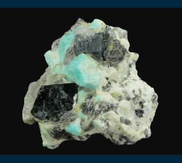 BG1508 Microcline (var. Amazonite) with Biotite in Quartz from Kern Knob, Inyo Co., California, USA