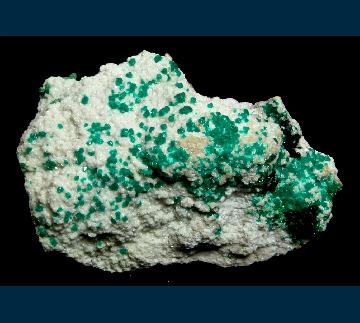 PE432 Dioptase on Smithsonite from Tsumeb Mine, Tsumeb, Otjikoto Region, Namibia