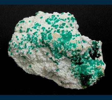 PE432 Dioptase on Smithsonite from Tsumeb Mine, Tsumeb, Otjikoto Region, Namibia